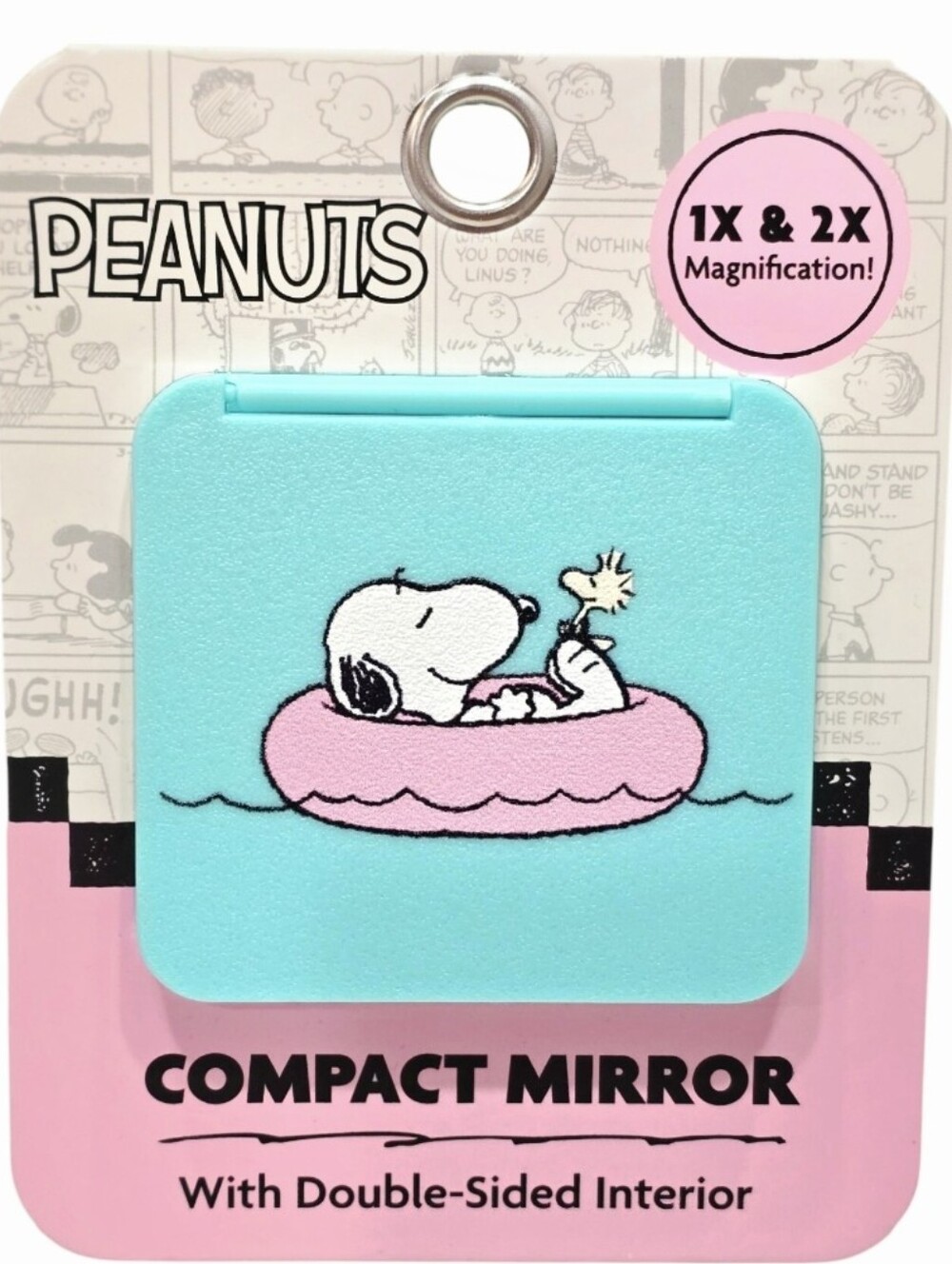 Peanuts Snoopy & Woodstock Relaxing 1x & 2X Magnification Compact Mirror